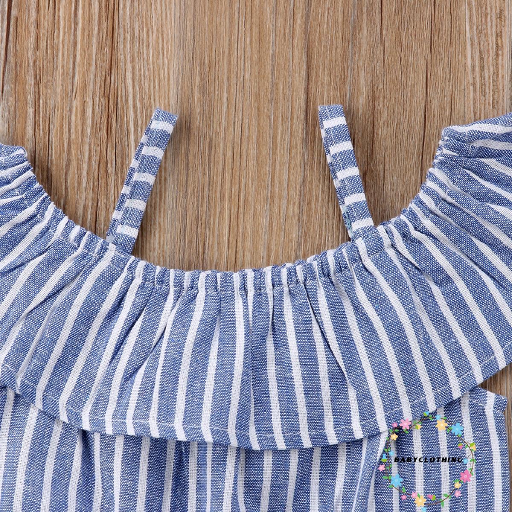 ღWSVღSummer Baby Girls Stripe Romper Kids Toddler Jumpsuit Playsuit Outfits Clothes
