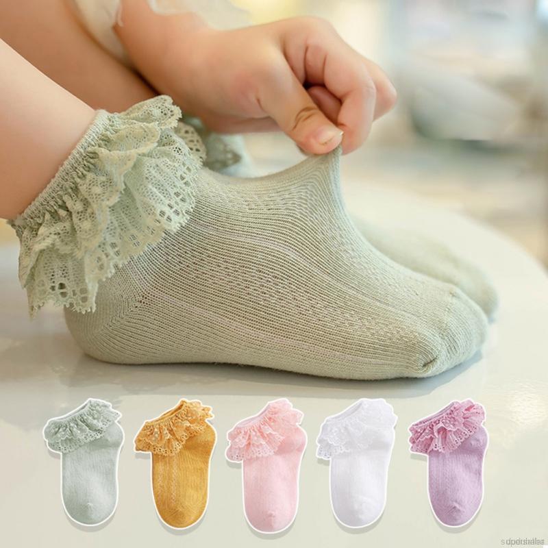 Vớ hai lớp thêu ren trang trí dành cho bé gái