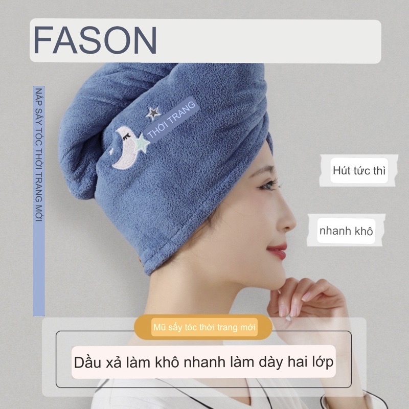 Khăn Cuốn Tóc Hoa Quả Thêu Lông Cừu Hai Lớp 300
