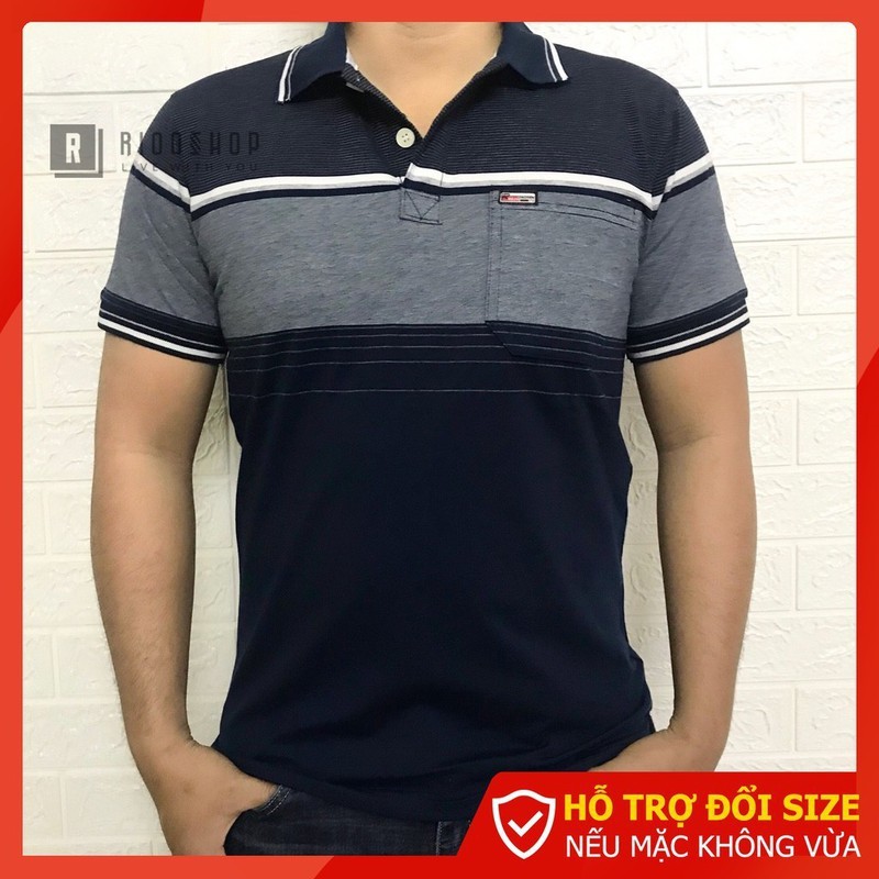 Áo thun Polo nam có túi trung niên cổ bẻ vải cá sấu Cotton xuất xịn, chuẩn đẹp, nhiều màu | BigBuy360 - bigbuy360.vn