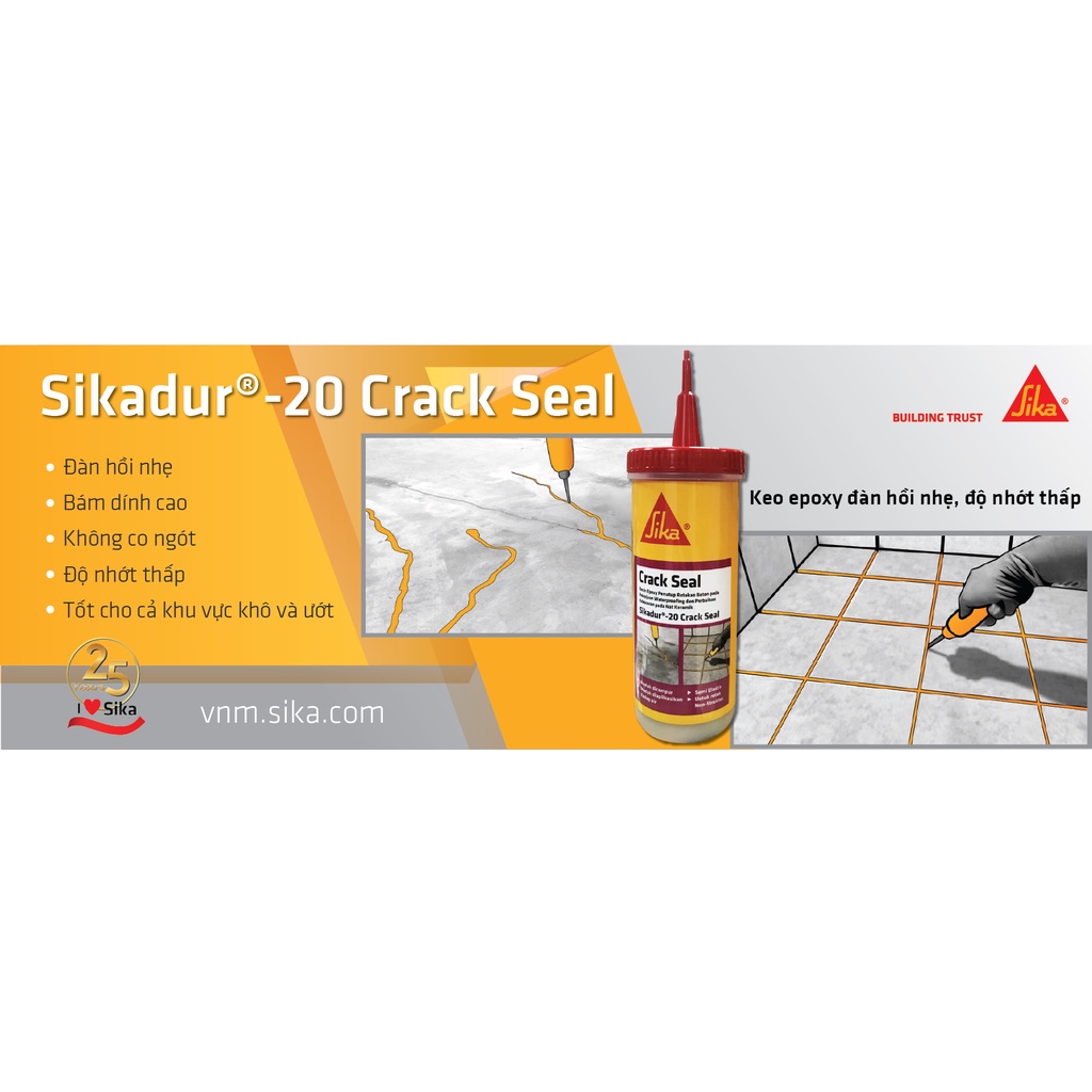 Sika - Keo trám khe nứt bê tông thẩm mỹ Sikadur 20 Crack Seal (Tuýp 160ml) SIKA THẾ VŨ