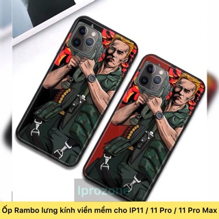 Ốp Hình Rambo Lưng Kính Viền Mềm Cho IP 11 / 11 Pro / 11 Pro Max