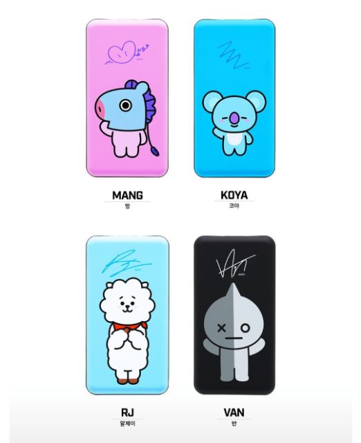 Sạc dự phòng BT21 5000mah ~ 10.000mah hàng Official.