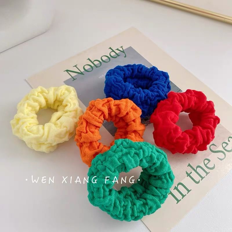 Set 5 dây buộc tóc cao su màu sắc ngọt ngào phong cách Hàn Quốc cho nữ