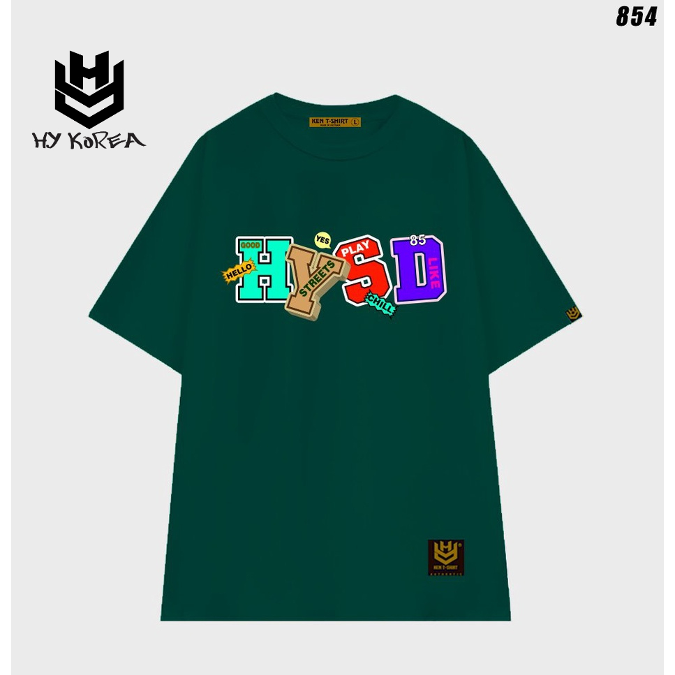 Áo thun form rộng unisex tay lỡ HYSD 854 HY KOREA dành cho cả nam nữ