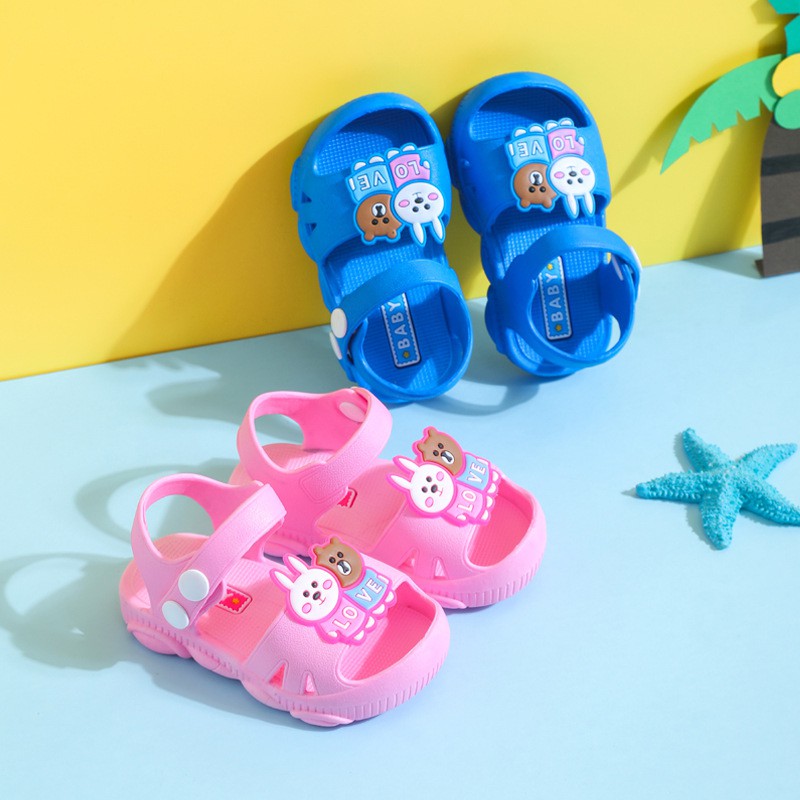 Dép sandal cho bé gái hình thỏ gấu chống trượt êm chân cho bé từ 0-2 tuổi