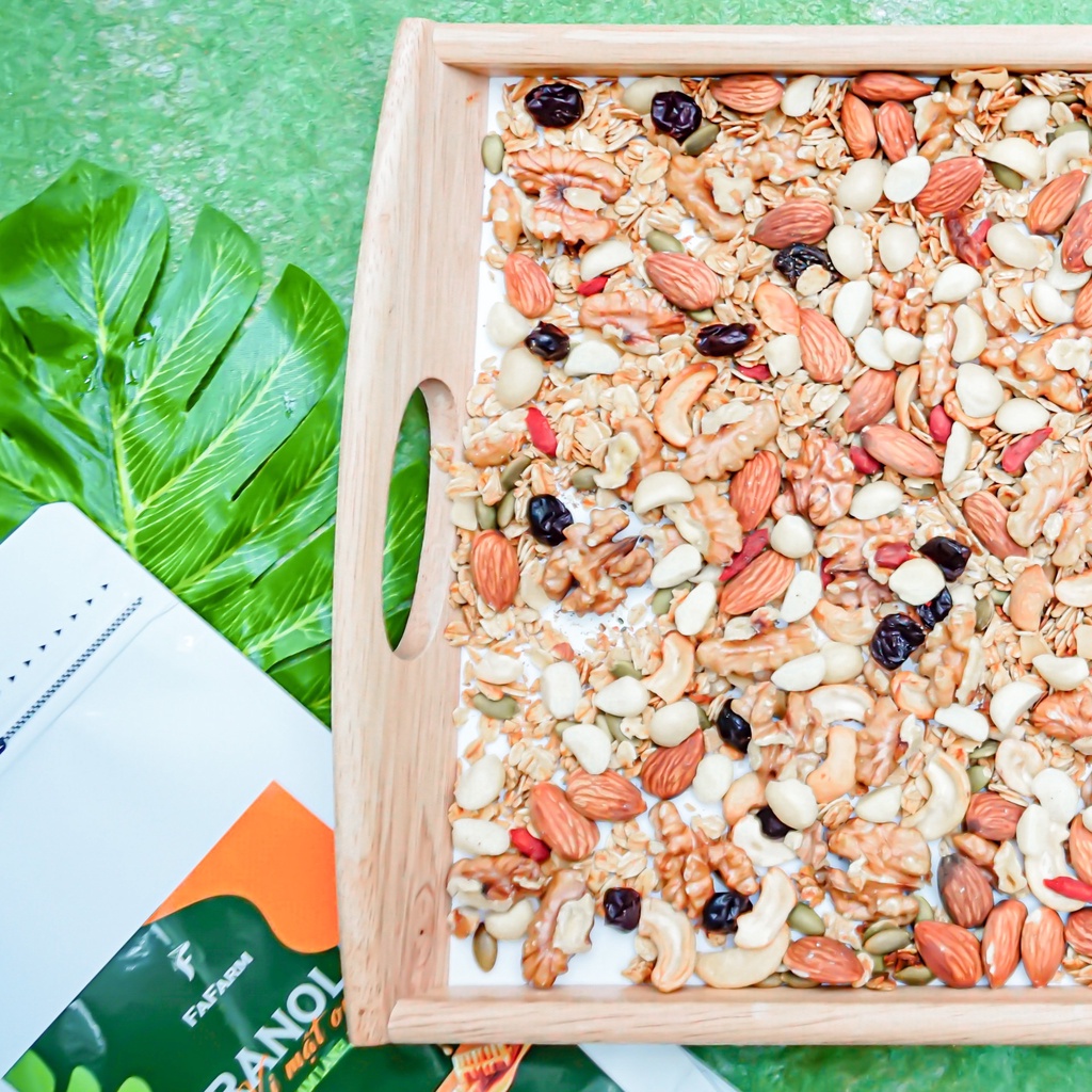 Granola FAFARM Nướng Vị Mật Ong / Matcha - Ngũ Cốc Dinh Dưỡng - Trọng Lượng 500g