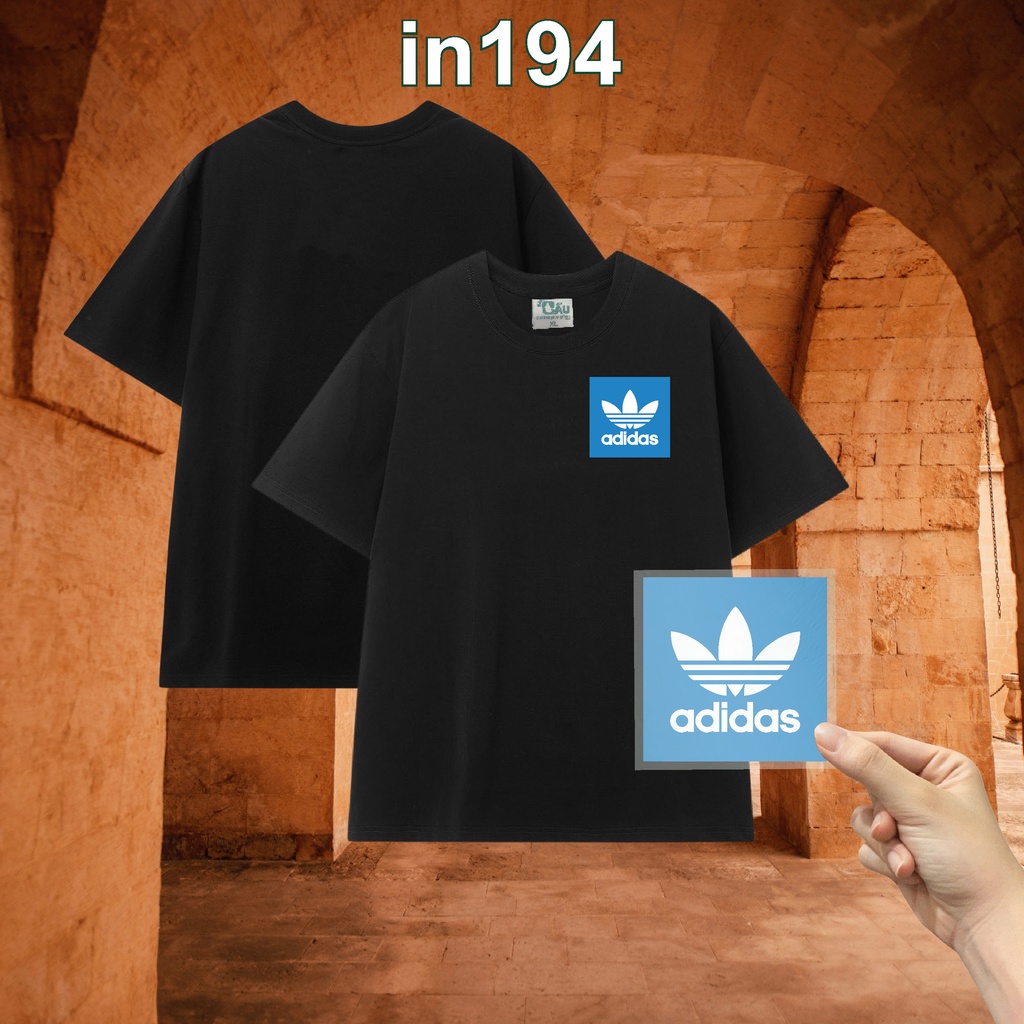 Sticker logo in194 công nghệ in pet chuyển nhiệt- ủi trực tiếp lên vải, áo - 8cm - Adidas