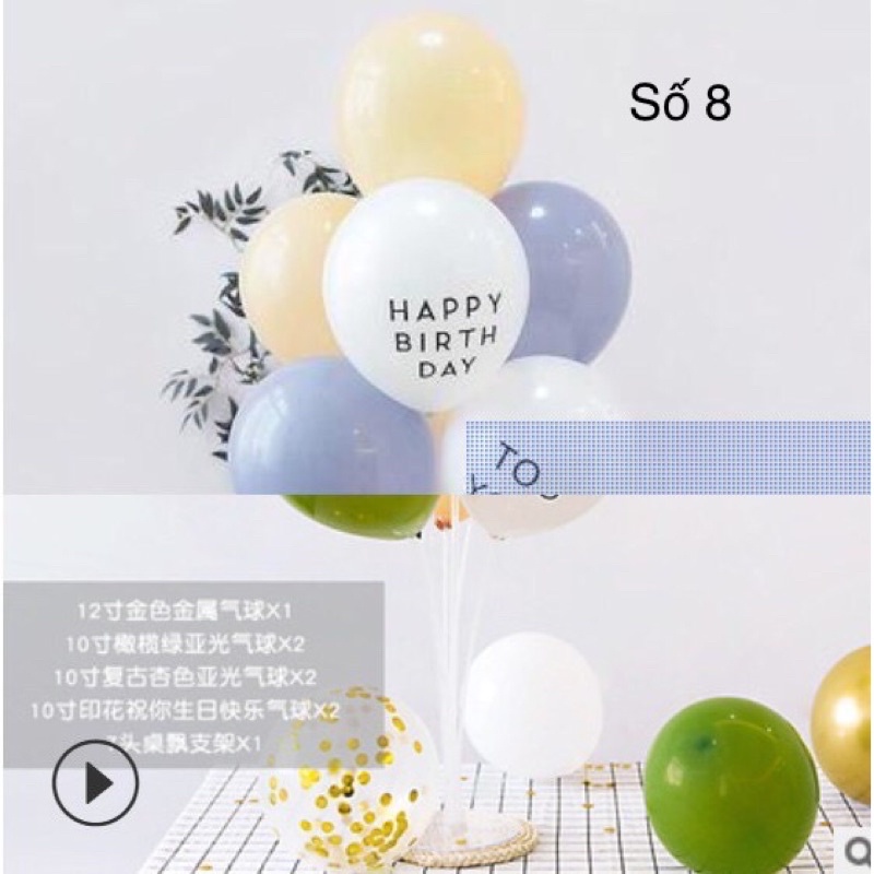 set bóng mây  6 quả  chữ happy birthday siêu đẹp (mẫu mới 2021)