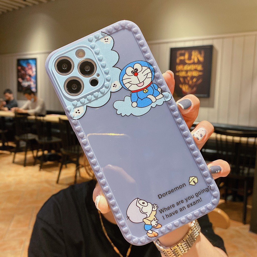 Ốp lưng mềm chống sốc hình Doraemon cho Iphone 6 6s 7 8 Plus 11 Pro Max X XS Max XR SE 2 2020 12 Pro Max 12 Mini