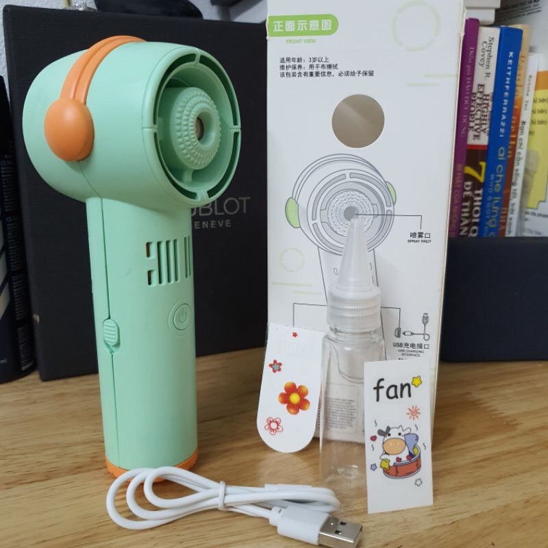 (Hàng Hot)Quạt phun sương mini cầm tay không cánh tích điện để bàn siêu mát MINI FAN, Máy phun sương mini tạo ẩm cực mát