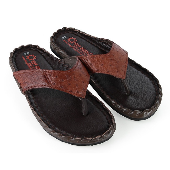 Dép nam da đà điểu Huy Hoàng da hột nhiều loại nhiều màu HP97414-15-16-18-19-20