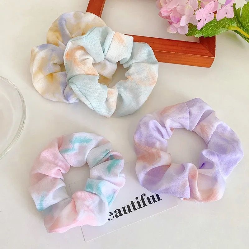 Dây buộc tóc bọc vải voan màu gradient dễ thương cho nữ