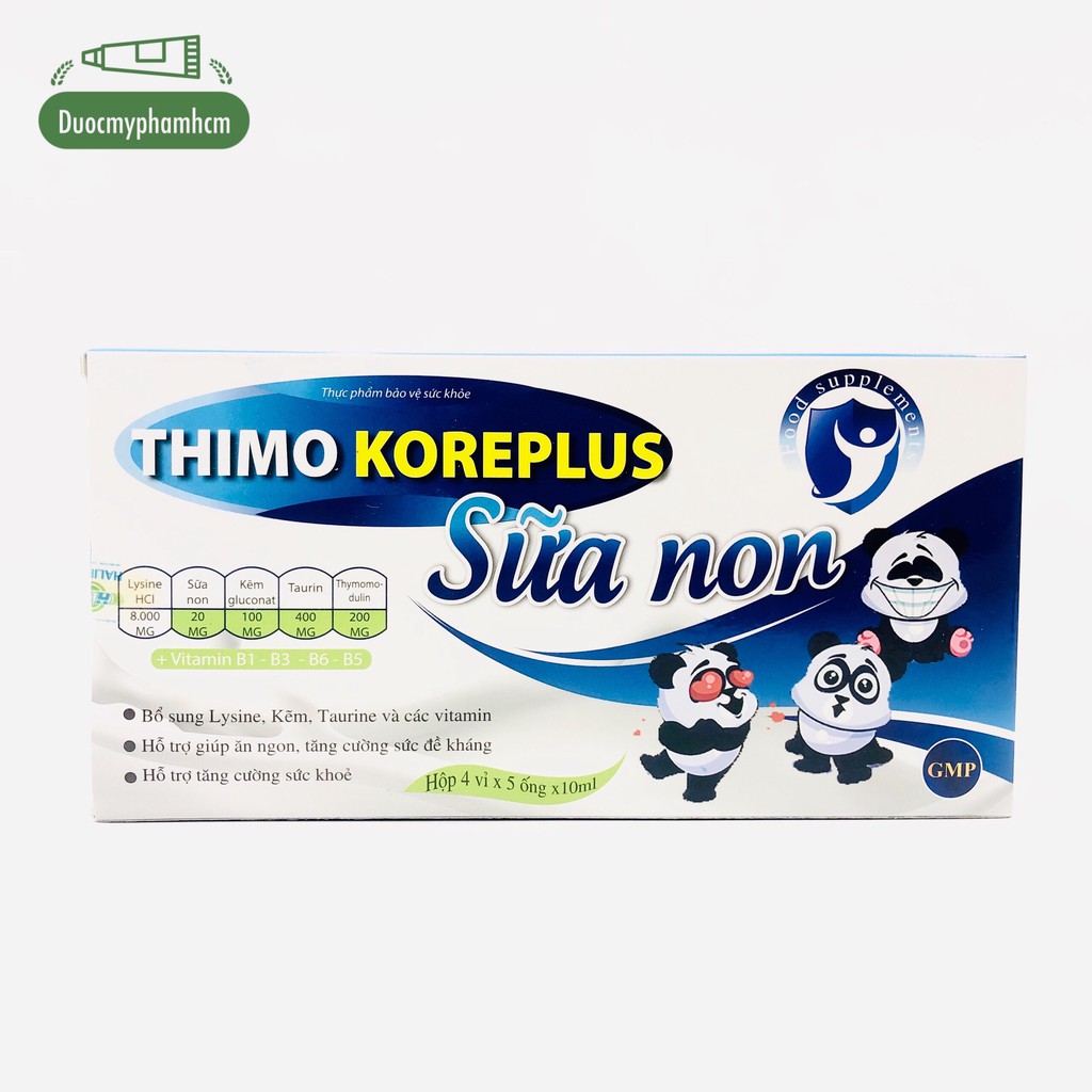 Thimo koreplus sữa non Hỗ trợ hấp thụ tốt hơn, ăn ngon, ngủ tốt, tăng cường sức đề kháng hộp 20 ống