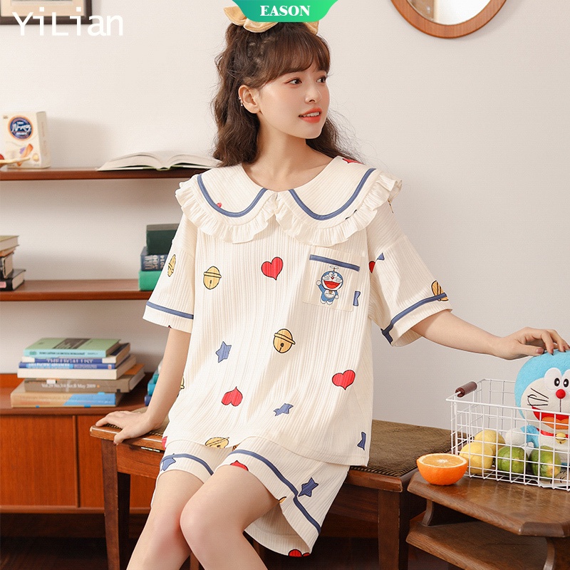 Bộ Đồ Ngủ Tay Ngắn In Hình Doraemon Dễ Thương Dành Cho Nữ WT331