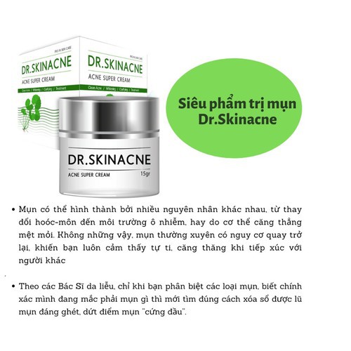 Kem Sạch Mụn DR.SKINACNE Giúp Dưỡng Trắng Da, Xóa Thâm, Liền Sẹo Cho Mọi Loại Da Không Gây Kích Ứng (15g) | BigBuy360 - bigbuy360.vn
