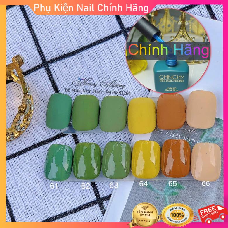 [Bán lẻ] Set sơn gel, sơn chinchy cao cấp màu xanh, vàng, sữa hót 2021 (màu từ 61-66)