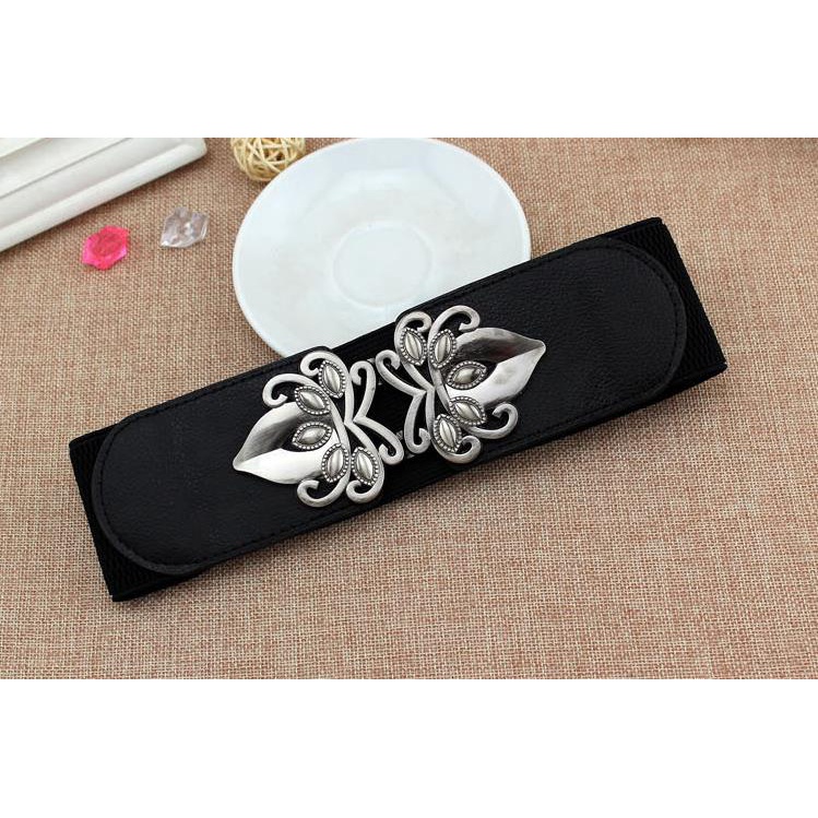 Thắt Lưng Nữ Bản Rộng Khóa Hợp Kim Hình Hoa Phong Cách retro Thời Trang