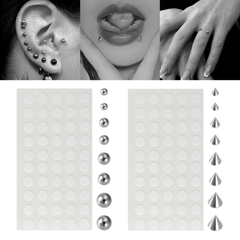 1 Bộ Khuyên Xỏ Cơ Thể Bằng Thép Không Gỉ Cá Tính