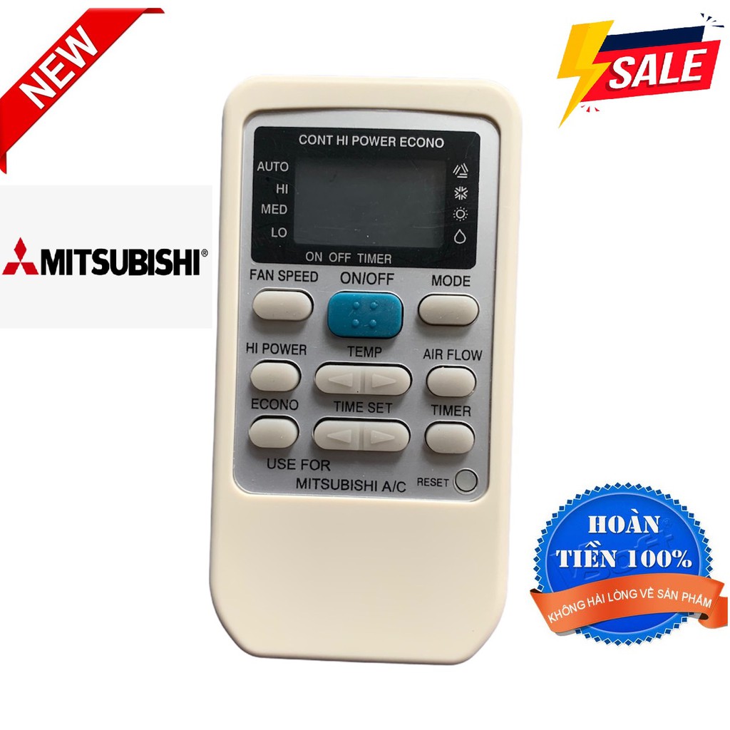 Điều khiển điều hòa Mitsubishi 2 chiều mẫu mới loại 1, remote máy lạnh mitsubishi