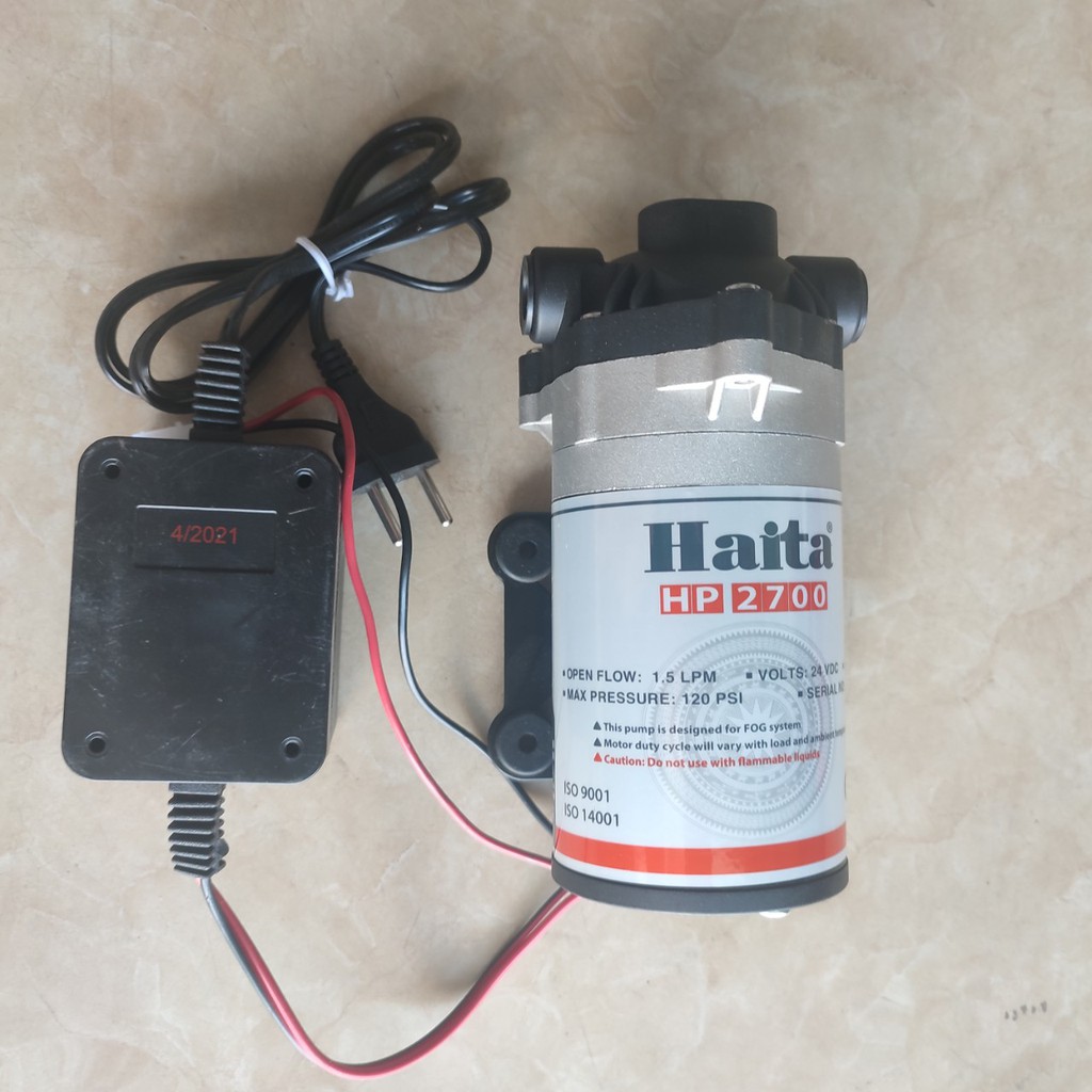 Bơm tăng áp haita HP-2700 + Adapter 24V dùng cho máy lọc nước