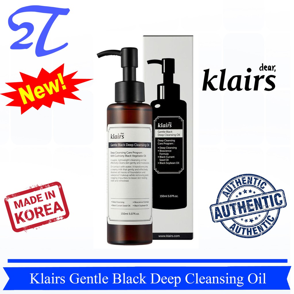 (Auth) Dầu Tẩy Trang Klairs Gentle Black Deep Cleansing Oil 150ml