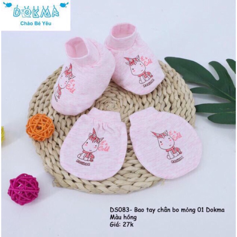 [DS083] Set bao tay, chân cotton bo mỏng Dokma