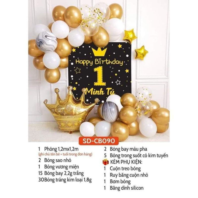 set sinh nhật cho bé in tên theo yêu cầu cho bé