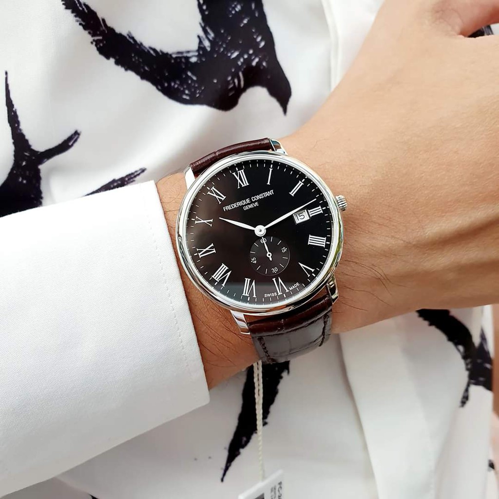 Đồng hồ nam chính hãng Frederique Constant FC-245BR5S6 SLIMLINE BLACK - Máy pin Thụy Sĩ - Kính Sapphire