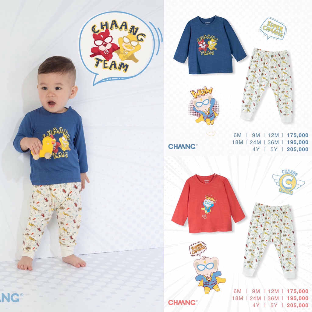 [Hot Items] Bộ quần áo dài tay trẻ em cúc vai chất liệu cotton cao cấp họa tiết autumn Chaang