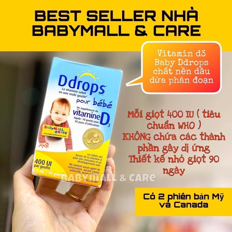 Vitamin D3 Ddrop Nhỏ Giọt 400IU