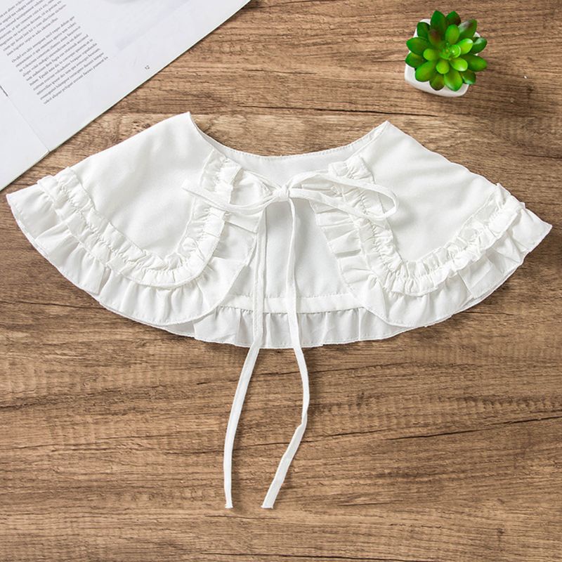 Xiangbao Áo Cổ Búp Bê Lolita Giả Hai Lớp Thắt Nơ Màu Trơn Dành Cho Nữ