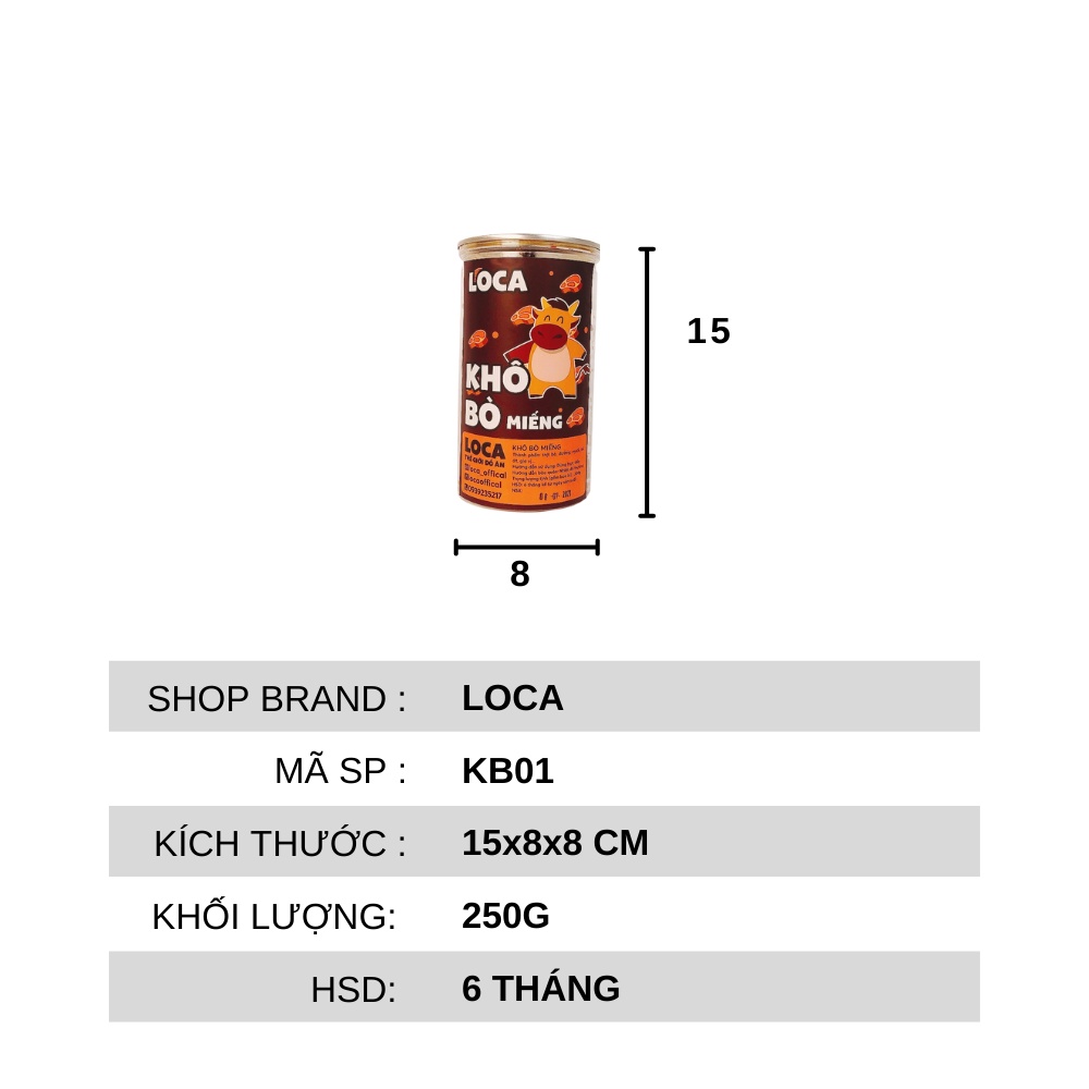 Khô bò miếng cay cay 250g, đồ ăn vặt sài gòn siêu ngon LOCA KB01 | BigBuy360 - bigbuy360.vn