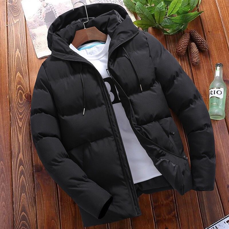 Áo Khoác Đệm Cotton Dày Dáng Ôm Màu Trơn Thời Trang Mùa Đông Mới Cho Nam