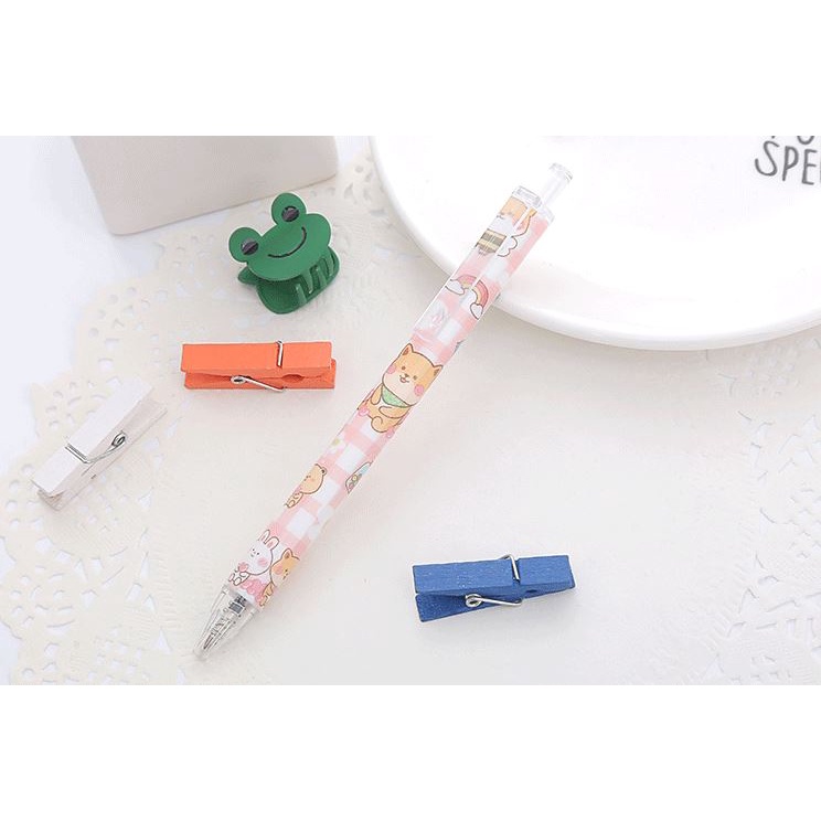 Bút Gel Bấm Thỏ Đáng Yêu Mực Đen 0,5mm Dễ Thương H201