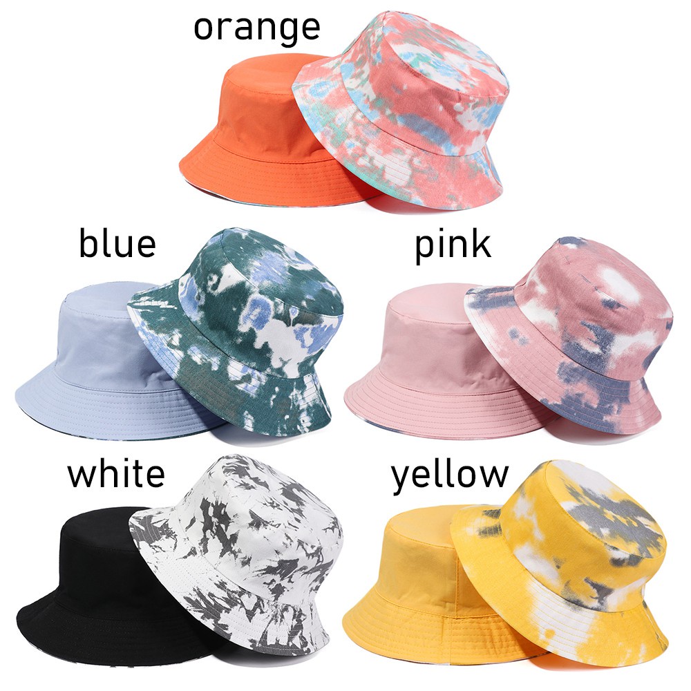 Mũ Tai Bèo Cotton Hai Mặt Gấp Gọn Màu Cầu Vồng Chống Nắng Thời Trang