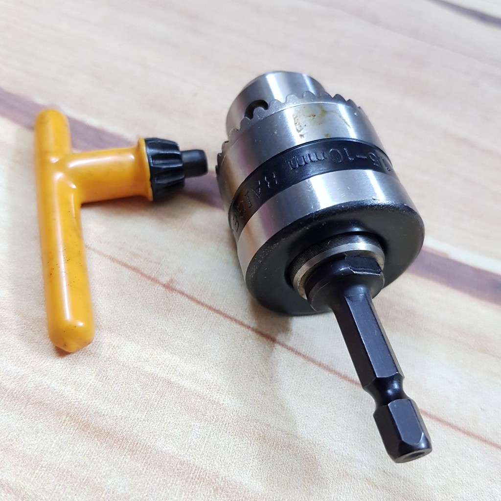 Bộ chuyển đổi đầu cặp mũi khoan 1.5-10mm khóa tay măng ranh cho máy bắn vít chân 6.35mm