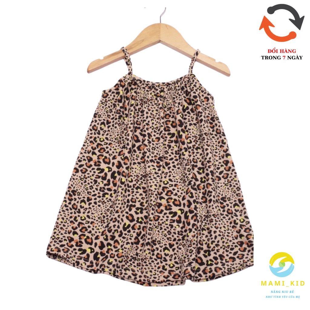 váy xinh cho bé gái 2 dây da báo CỰC NGẦU 12-40kg, mamikid