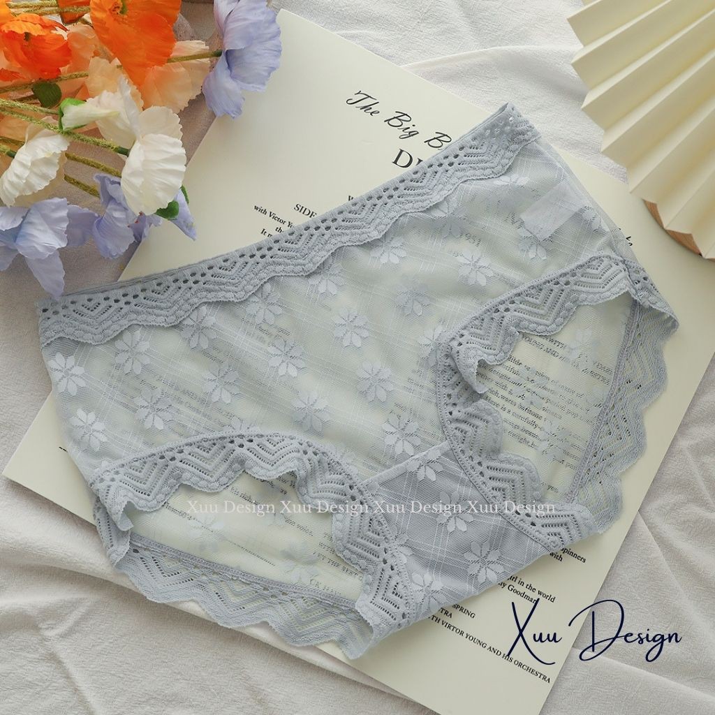 Quần lót ren sexy Wexuu Design, Quần lót nữ ren xuyên thấu thêu hoa gợi cảm quyến rũ - QC52