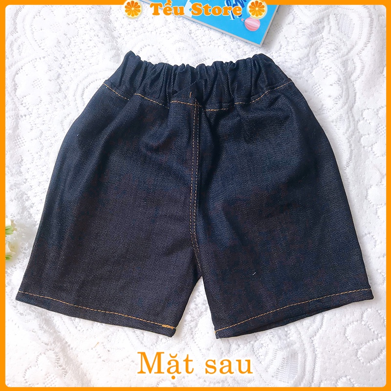 Quần Jean Bé Trai -SALE- Quần Short Bé Trai Chất Bò Jean Thô Thêu Hình Xe Size 8 - 19kg Đủ Size Cho Bé 1 - 7 Tuổi