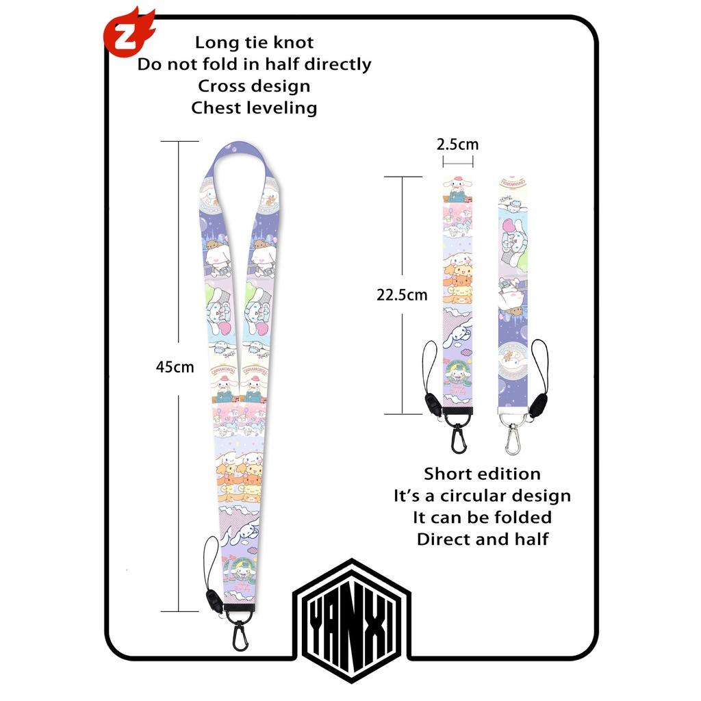 1 Dây Đeo Thẻ ID Hình Cinnamoroll Dễ Thương