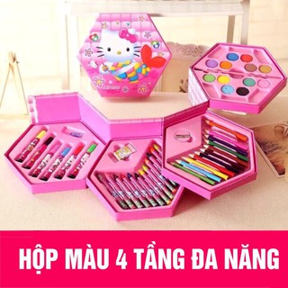 HỘP BÚT CHÌ MÀU 3 TẦNG CÓ THỂ XOAY VỚI HOẠ TIẾT HỌAT HÌNH DỄ THƯƠNG GIÚP BÉ SÁNG TẠO HƠN KHI VẼ TRANH