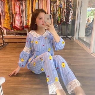 Đồ bộ tole 2 da form babydoll tiểu thư <60kg
