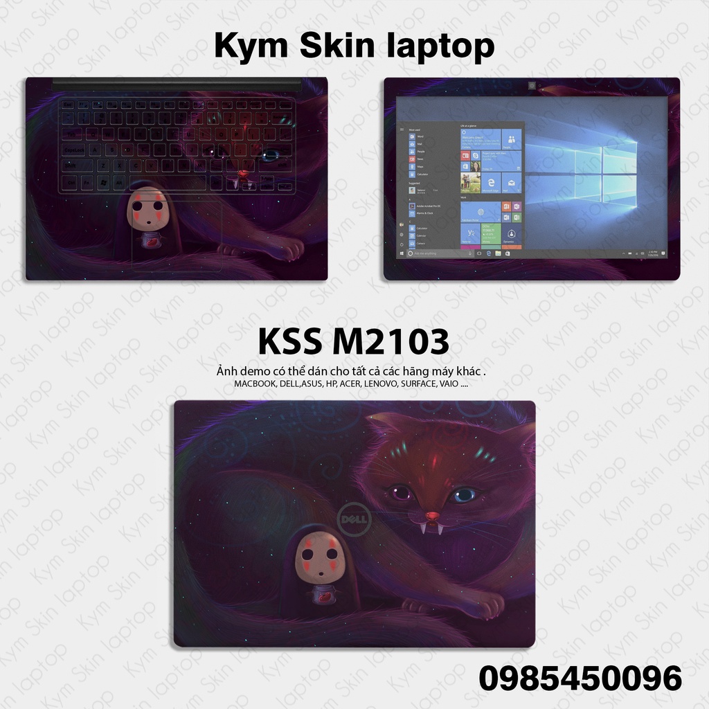 Skin Dán Laptop Mẫu Nhân Vật Vô Diện - Miếng Dán Decan Cắt Sẵn Cho Mọi Laptop