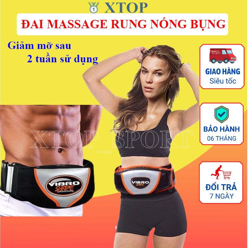 Đai massage bụng, Máy massage rung nóng giảm mỡ bụng và toàn thân hiệu quả XTOP R01