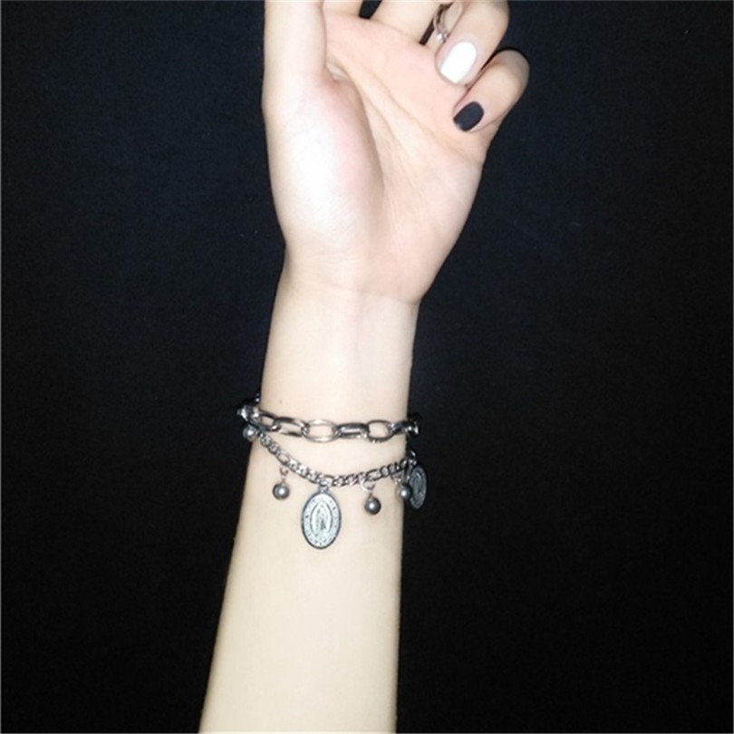 Vòng Tay Hai Lớp Phong Cách Harajuku Hàn Quốc 12126 Thời Trang Cho Nam Và Nữ