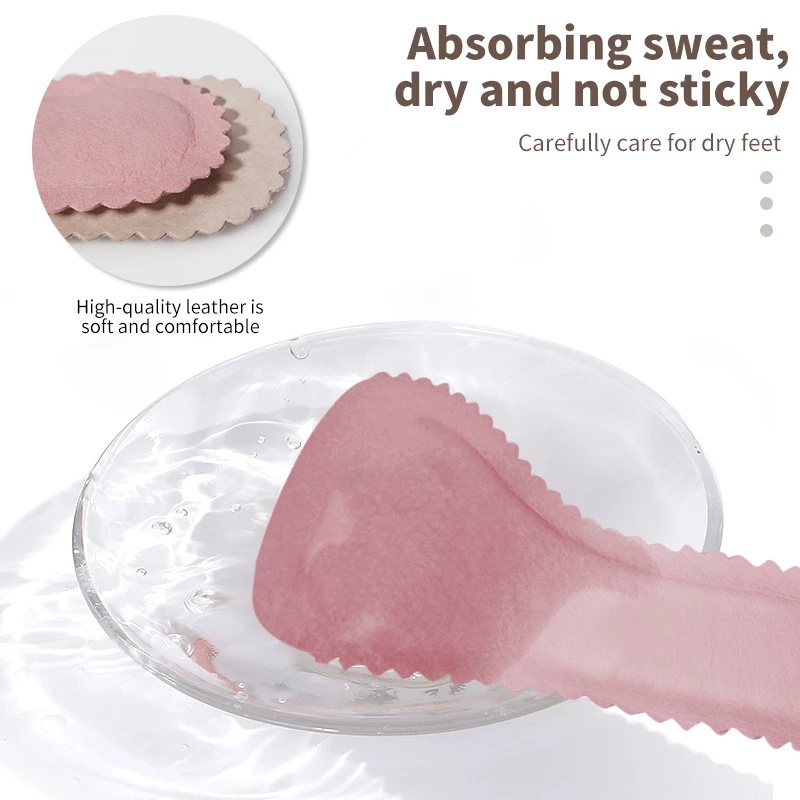 1 Cặp Miếng Lót Giày Cao Gót Bằng Da Thấm Hút Mồ Hôi Chống Trượt Cho Nữ