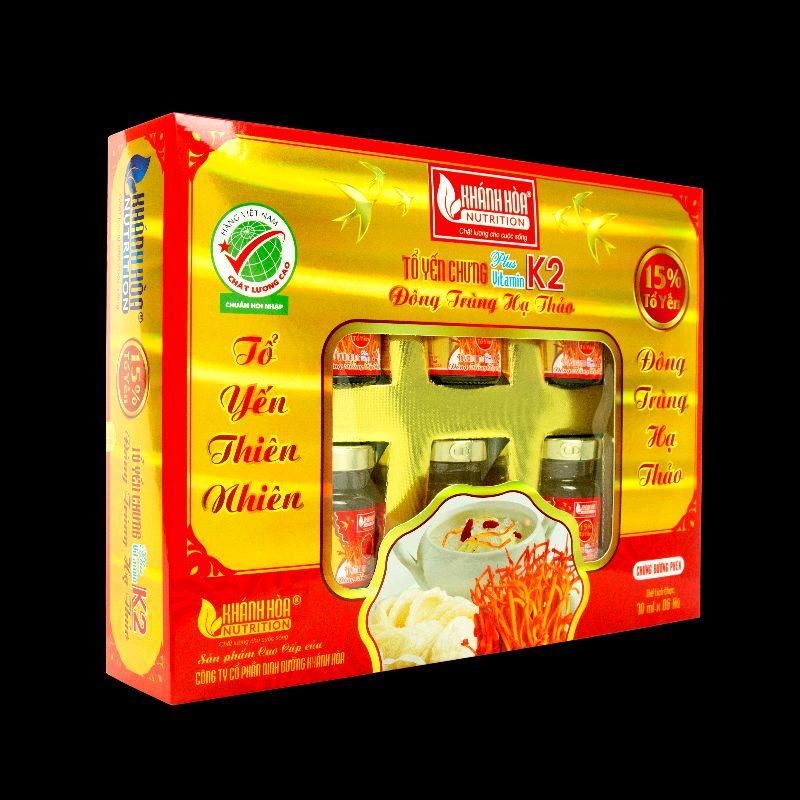 Hộp Quà Tổ Yến Chưng Đông Trùng Hạ Thảo 15% Tổ Yến Bổ Sung VITAMIN K2