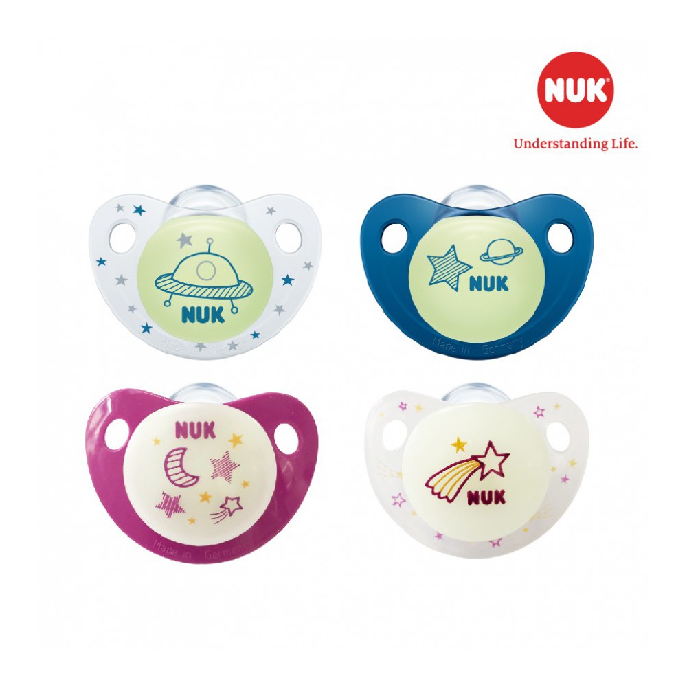 Bộ 2 ti giả NUK Silicone Night/Day 0-6m/6-18m/18-36m