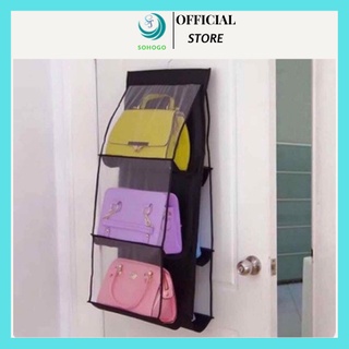 Túi treo giỏ xách 6 ngăn tiện dụng có móc treo 90*35 cm